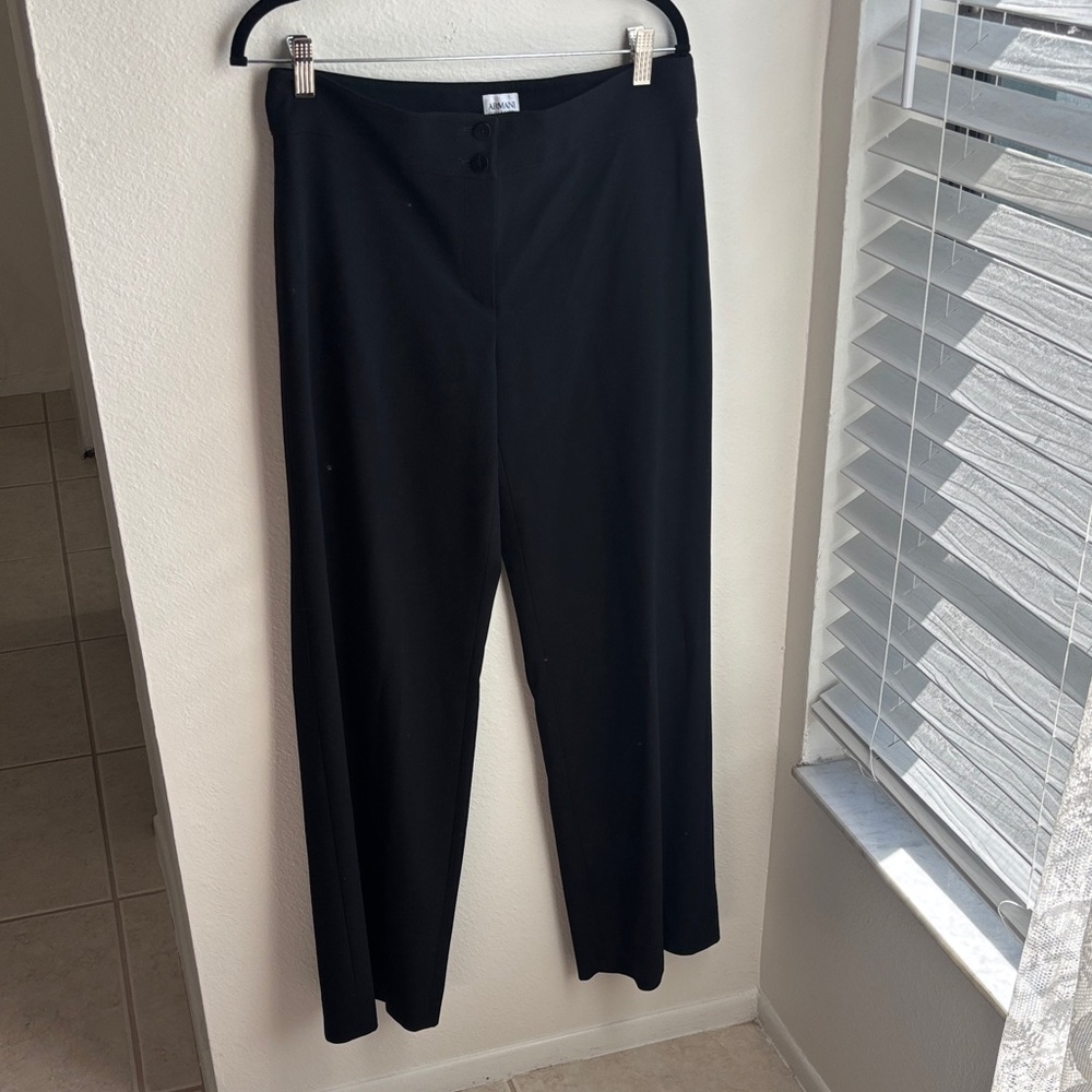 Armani Collezioni Black Straight-Leg Women's Pants